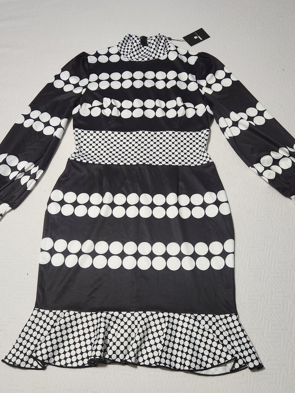 Black & White Polka Dot Midi Dress